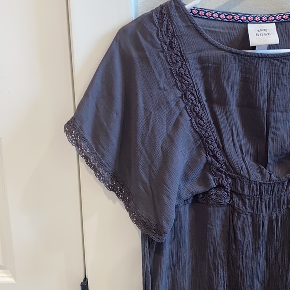 EUC Women’s Size S Small Knox Rose Brand Boho Tassel Tie Gauze Top Shirt - Picture 3 of 9